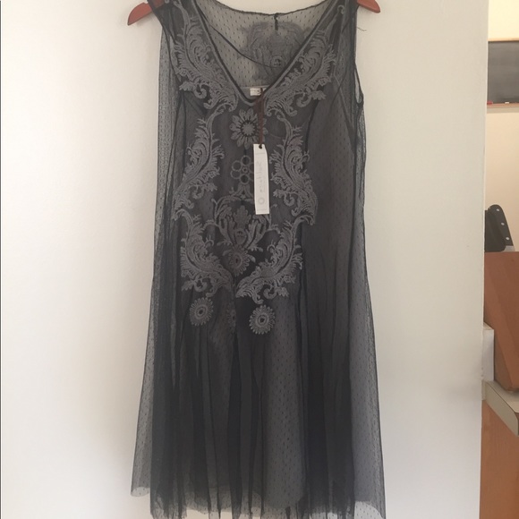 Sheer blue dress with gray lining NWT - Picture 6 of 7